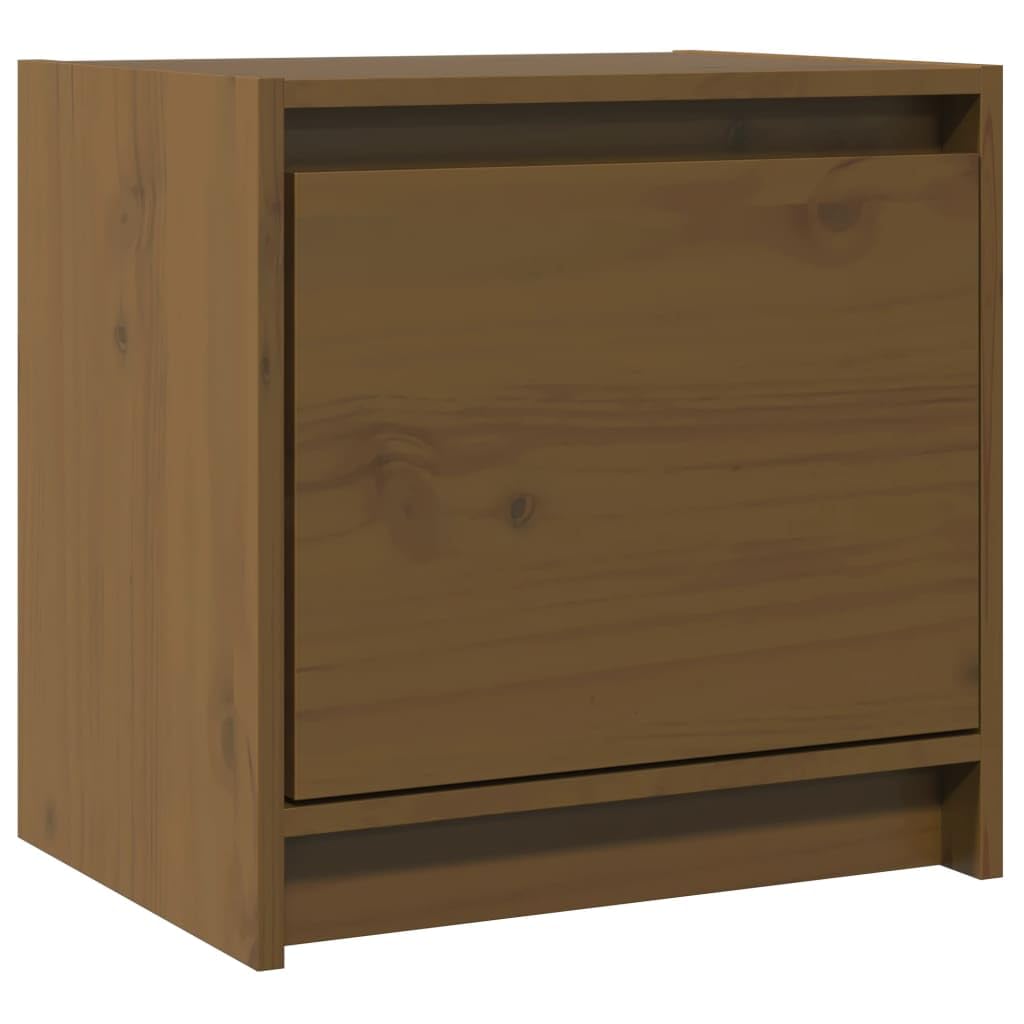 vidaXL Bedside Cabinet Honey Brown 15.7"x12"x15.7" Solid Pinewood